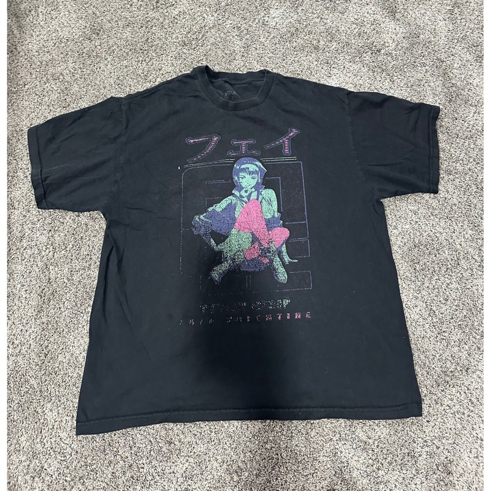 Atsuko Cowboy Bebop Faye Valentine Anime Graphic T-Shirt Black Mens XL